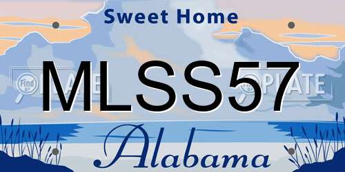 MLSS57 Alabama License Plate