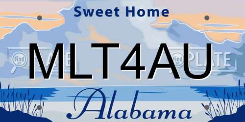 MLT4AU Alabama License Plate