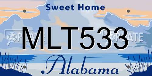 MLT533 Alabama License Plate