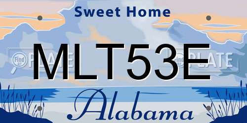 MLT53E Alabama License Plate
