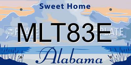 MLT83E Alabama License Plate