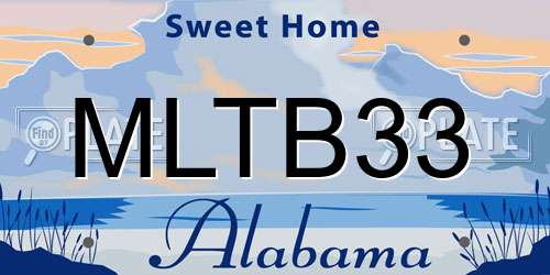 MLTB33 Alabama License Plate
