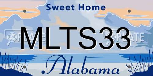 MLTS33 Alabama License Plate