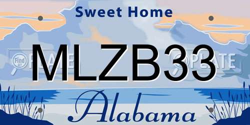 MLZB33 Alabama License Plate