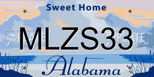 MLZS33 Alabama License Plate