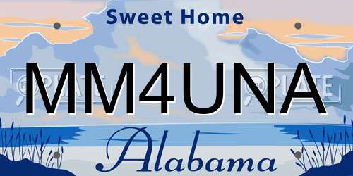 MM4UNA Alabama License Plate