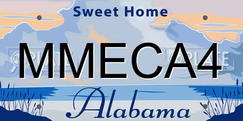 MMECA4 Alabama License Plate