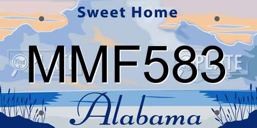 MMF583 Alabama License Plate