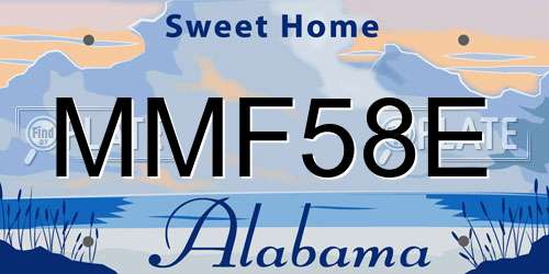 MMF58E Alabama License Plate