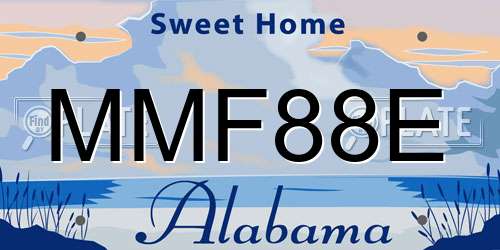 MMF88E Alabama License Plate