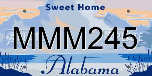 MMM245 Alabama License Plate