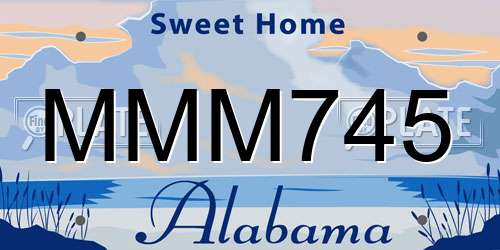 MMM745 Alabama License Plate