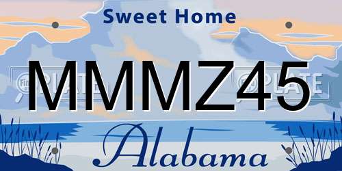 MMMZ45 Alabama License Plate