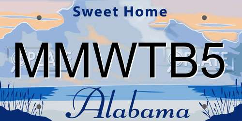MMWTB5 Alabama License Plate