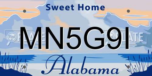 MN5G9I Alabama License Plate