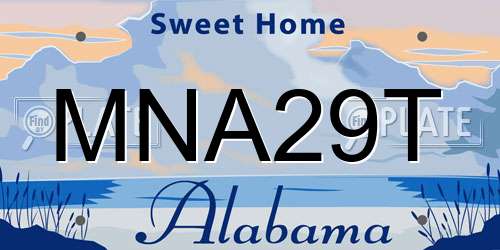 MNA29T Alabama License Plate