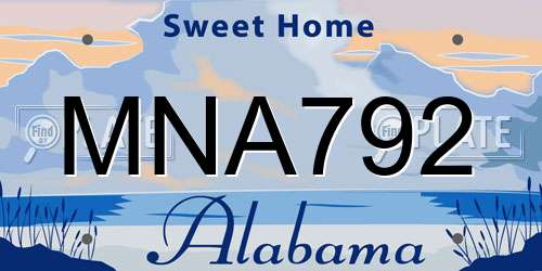 MNA792 Alabama License Plate