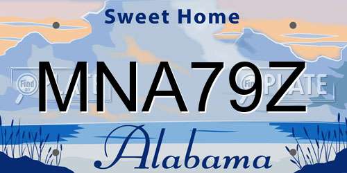 MNA79Z Alabama License Plate
