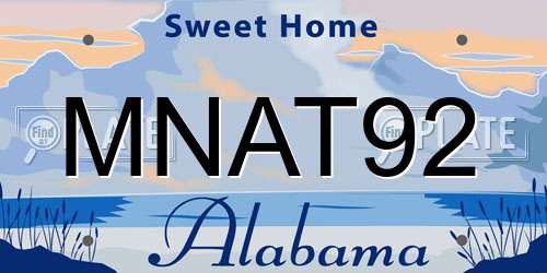 MNAT92 Alabama License Plate