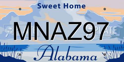 MNAZ97 Alabama License Plate