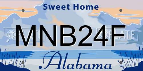 MNB24F Alabama License Plate