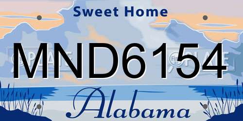 MND6154 Alabama License Plate
