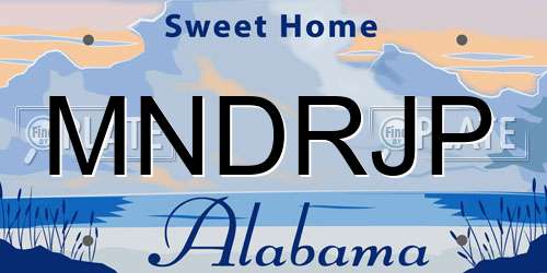 MNDRJP Alabama License Plate