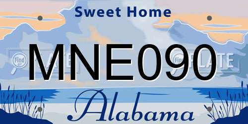 MNE090 Alabama License Plate