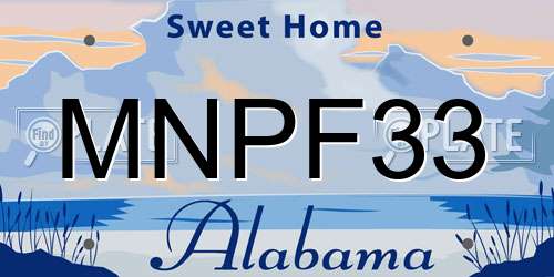 MNPF33 Alabama License Plate