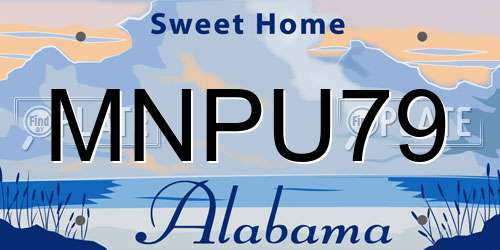 MNPU79 Alabama License Plate