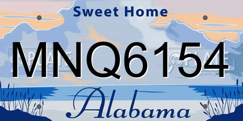 MNQ6154 Alabama License Plate