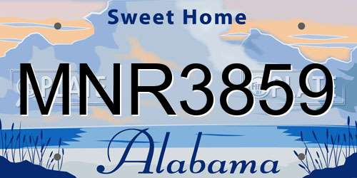 MNR3859 Alabama License Plate