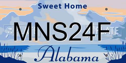 MNS24F Alabama License Plate