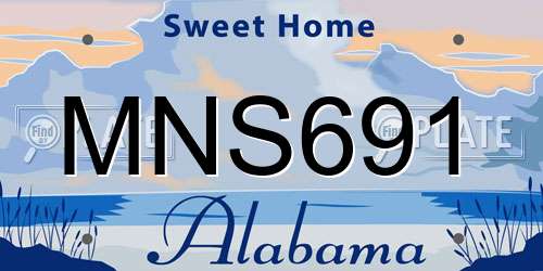 MNS691 Alabama License Plate