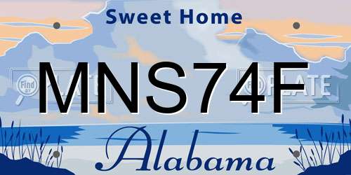 MNS74F Alabama License Plate