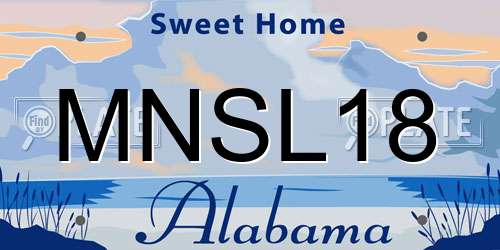 MNSL18 Alabama License Plate