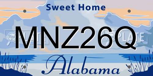 MNZ26Q Alabama License Plate