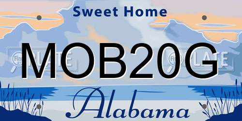 MOB20G Alabama License Plate