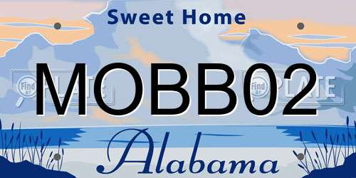 MOBB02 Alabama License Plate