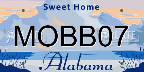 MOBB07 Alabama License Plate
