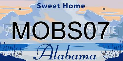 MOBS07 Alabama License Plate