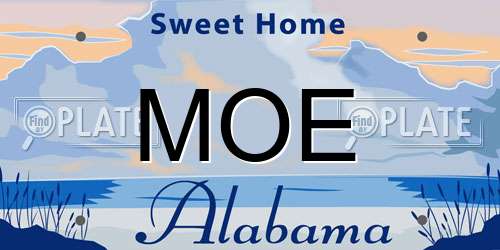 MOE Alabama License Plate