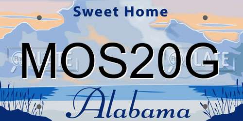 MOS20G Alabama License Plate