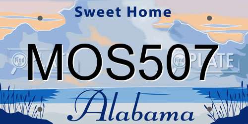 MOS507 Alabama License Plate