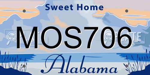 MOS706 Alabama License Plate