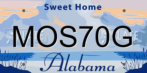 MOS70G Alabama License Plate