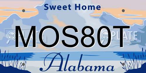 MOS80T Alabama License Plate