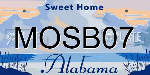 MOSB07 Alabama License Plate