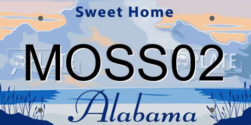MOSS02 Alabama License Plate