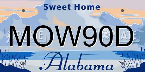MOW90D Alabama License Plate